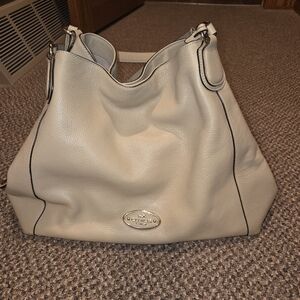 Coach Cream Leather Shoulder Bag